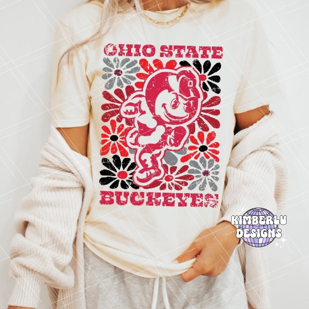Ohio State Groovy Floral
