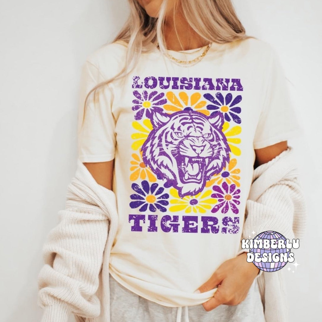 Louisiana Tigers Groovy Floral