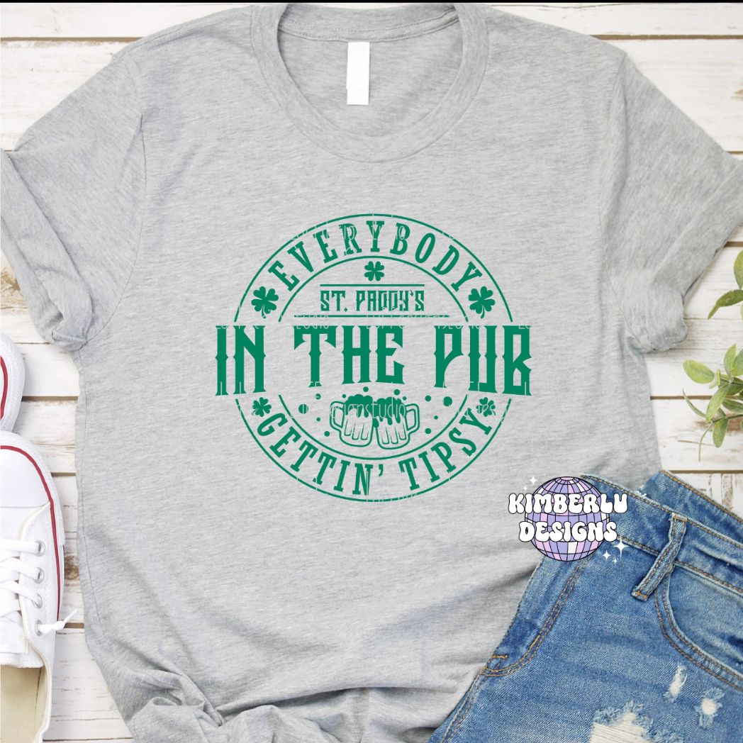 Everybody in the pub getting tipsy