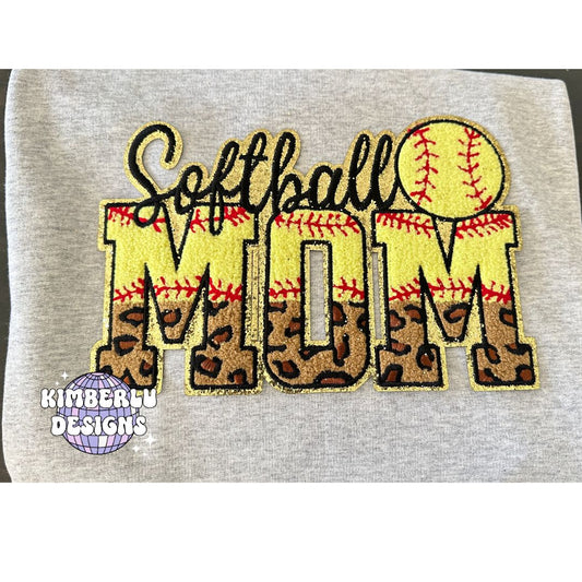 Softball Mom Patch Sweatshirt