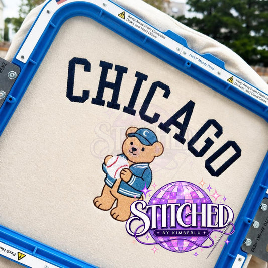 Chicago Baseball Embroidered Cub Sweatshirt