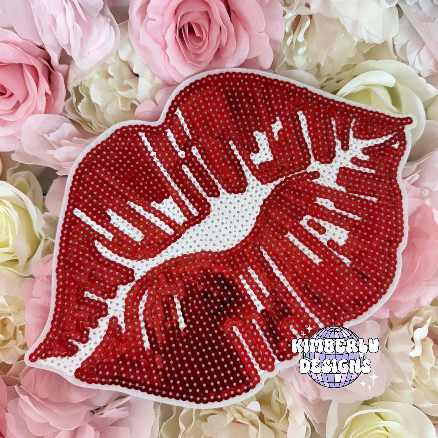 Lips Sequin Patch Crewneck