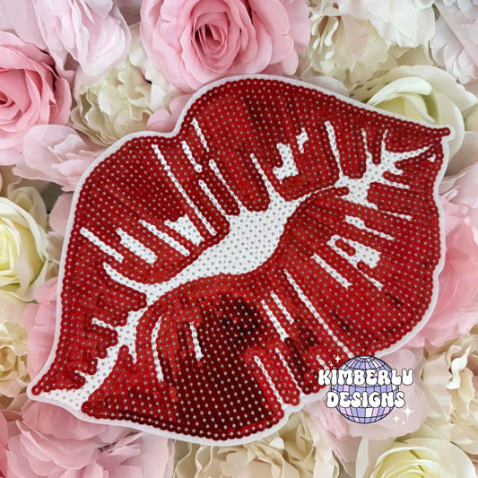 Lips Sequin Patch Crewneck