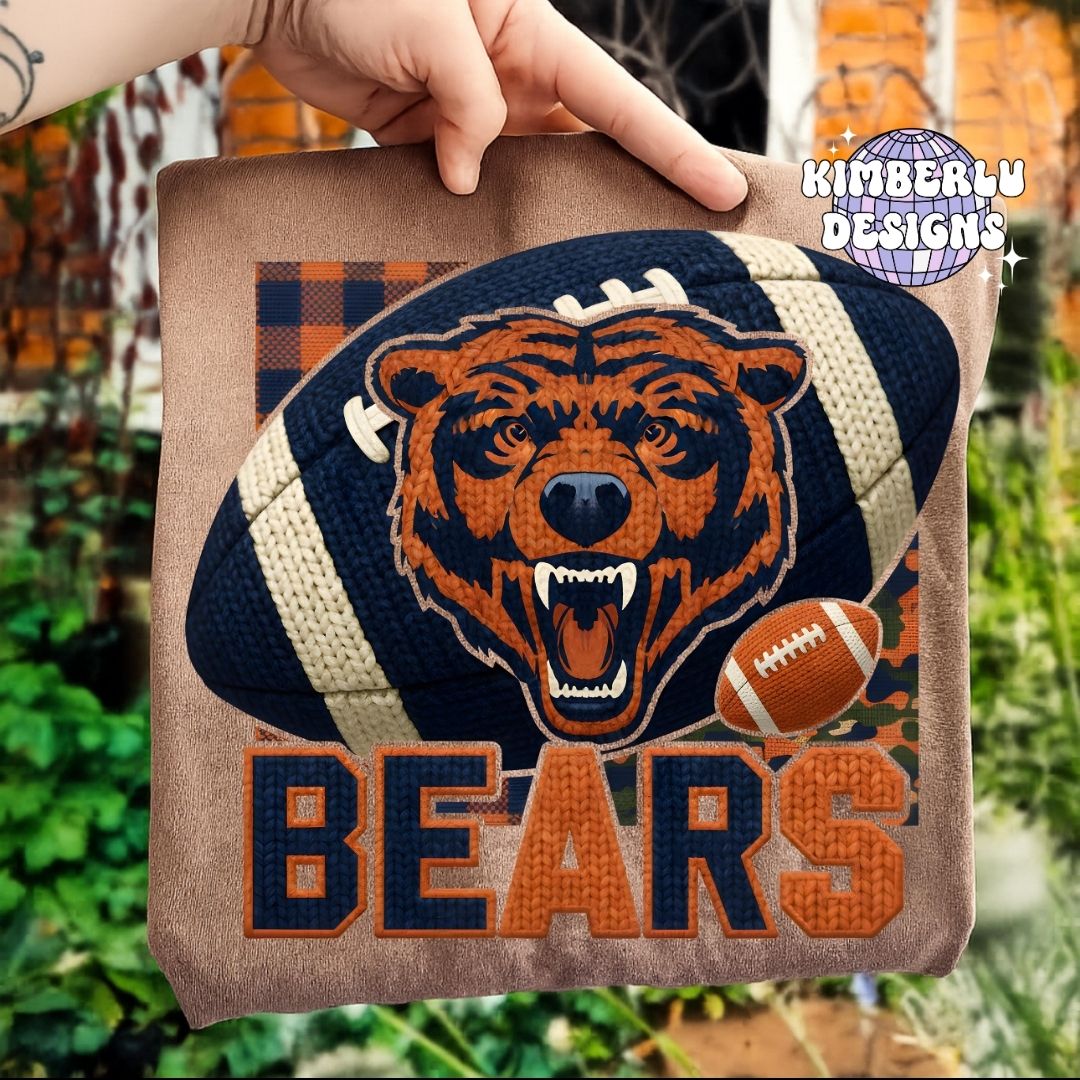 Bears Checkered Faux Embrodiery