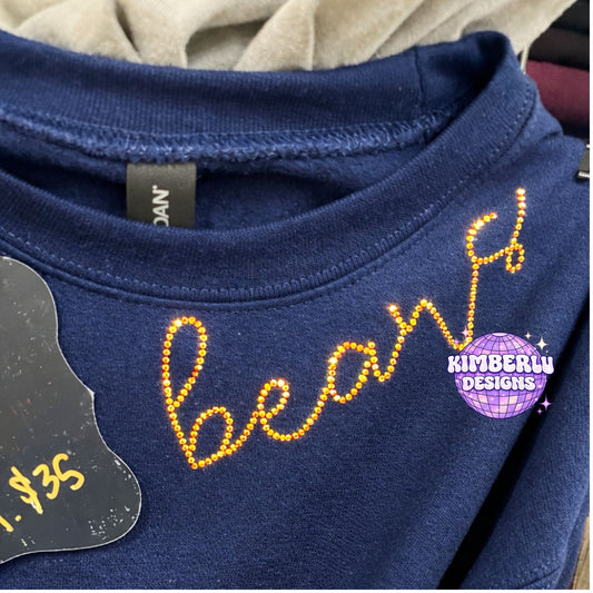 Bears Rhinestone Crewneck Collar-NO HOOD