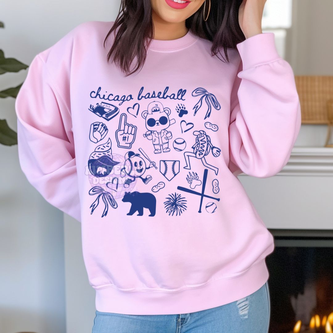 Chicago Baseball Doodle - Cubs