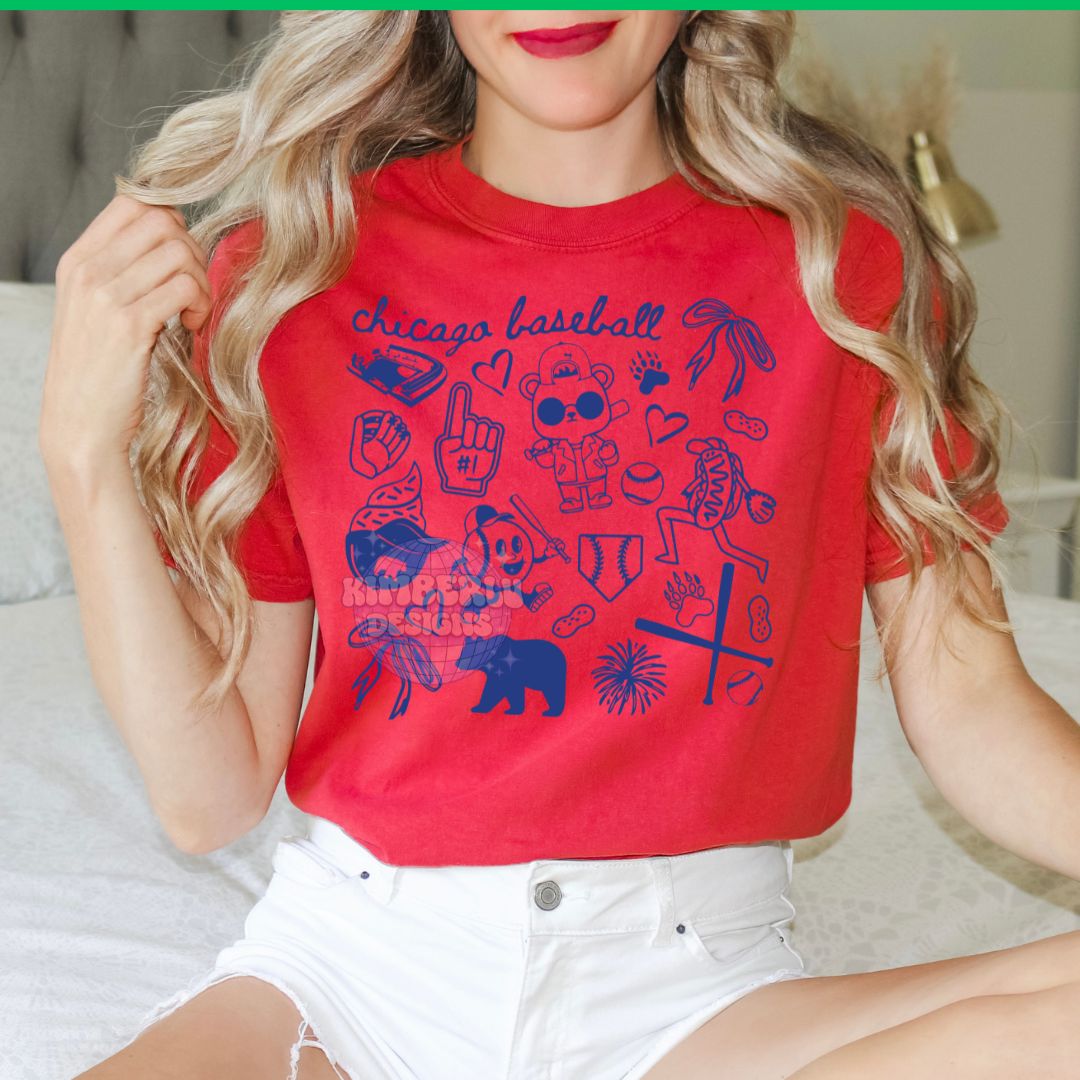 Chicago Baseball Doodle - Cubs